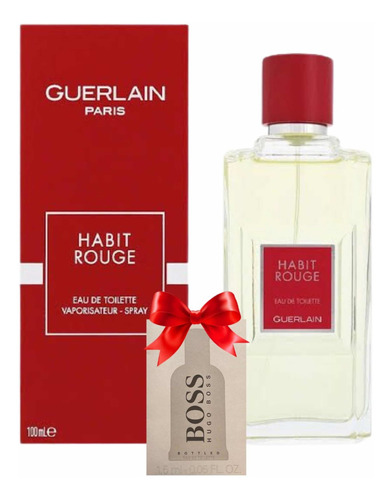 Habit Rouge Guerlain 100ml Caballero Est Original + Regalo