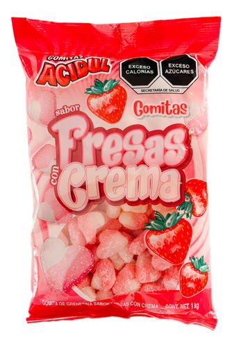 Gomitas Fresas Con Crema 1kg Gomitas Corazón Acidul