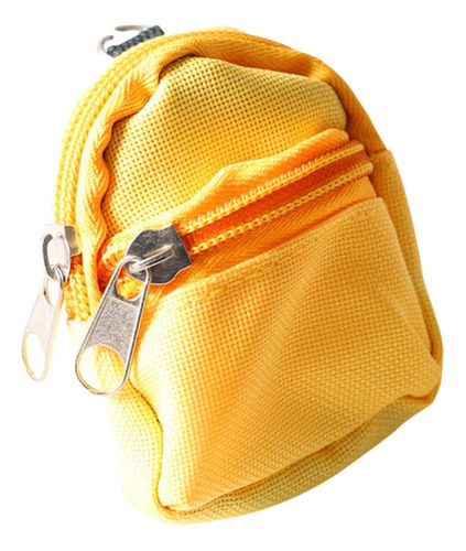 Mini Bolso De Muñeca Mochila Con Cremallera Amarillo