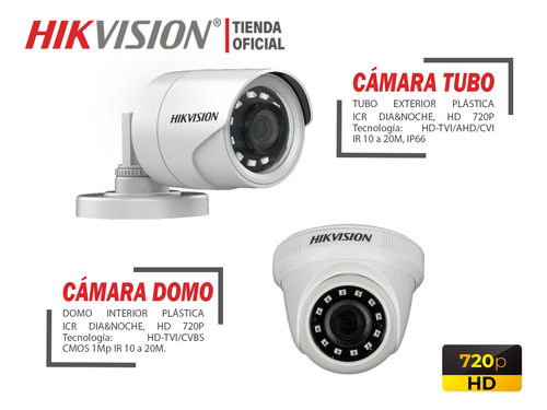 Kit 6 Camaras De Seguridad Hikvision Hd Completo P2p