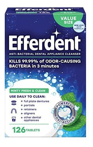 Efferdent Limpiador Protesis Dentales Antibacteriano X126