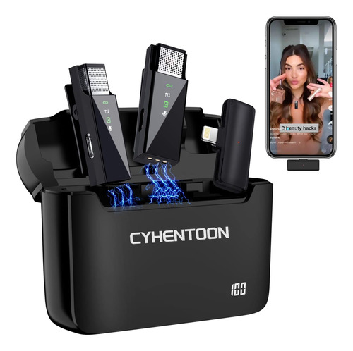 Cyhentoon Mini Micrófono De Solapa Inalámbrico Para iPhone