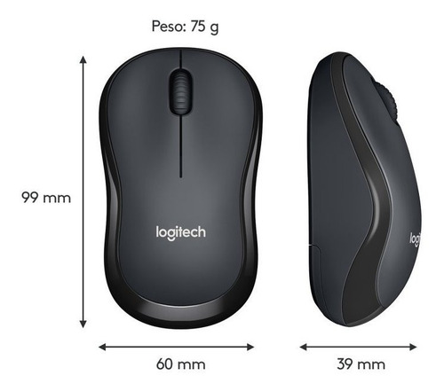 Mouse inalámbrico Logitech MOUSE M220 Silent negro