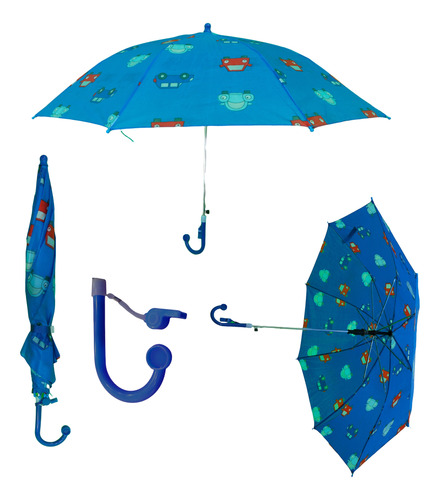 Paraguas Infantil 8 Varillas Lluvia Con Silbato