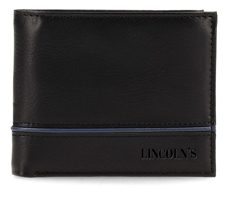 Billetera Lincoln´s hombre Con Vivo Horizontal 10669 Negro