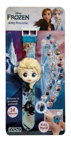 Reloj Digital Disney Frozen Proyector Loony Toys Cod 2538