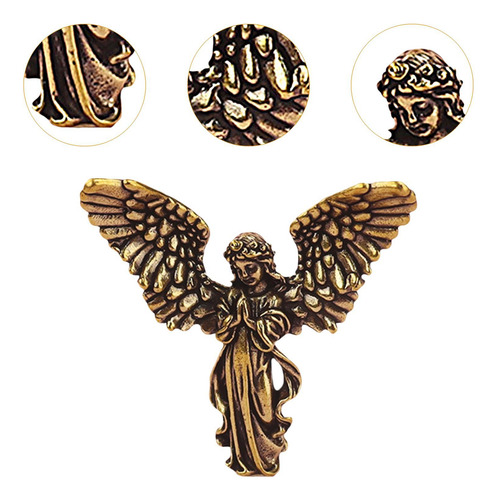 Estátua De Anjo Em Latão, Ornamento Antigo, Escultura,