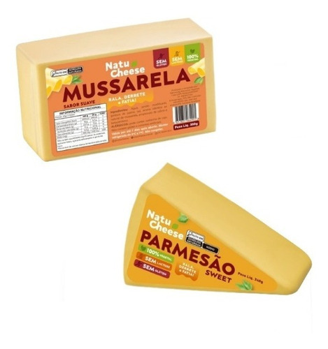 Kit Mussarela Suave E Parmesão Natucheese - Sem Lactose 