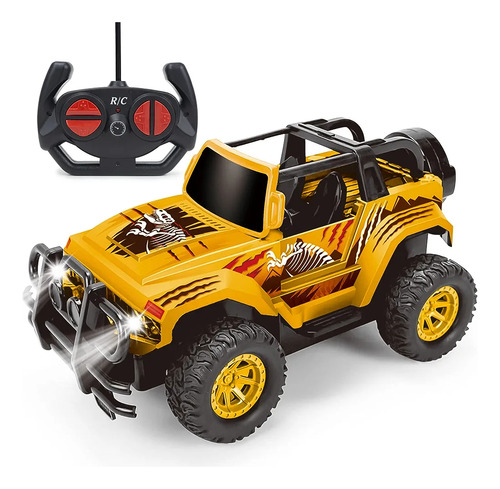 Carro De Control Remoto Jeep Escala 1:20 Color Amarillo 