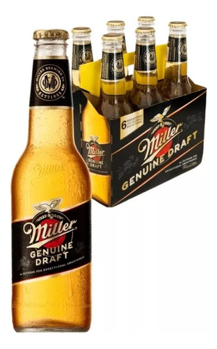Cerveza Miller Botella 330cc X6 Unidades Ehogar