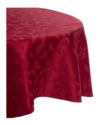 Mantel De Damasco Lenox Holly, Redondo De 70 Pulgadas, Rojo