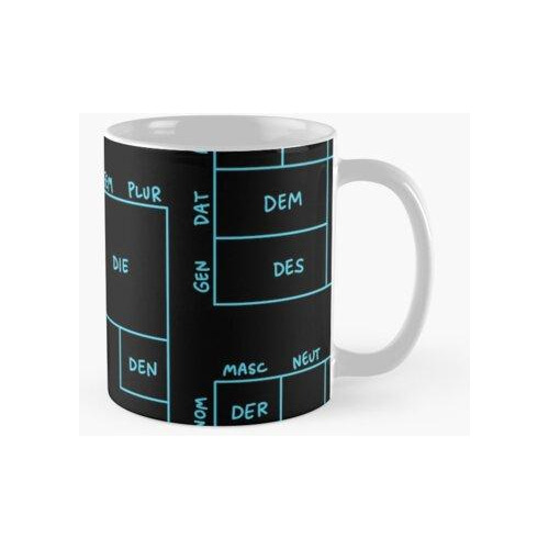 Taza Gramática Alemana (artículos) - Edición Cuadrada Calida