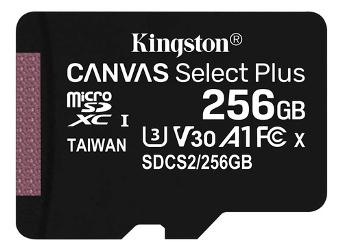 Memoria Microsd Kingston Canvas Select Plus 256gb 100mb/s