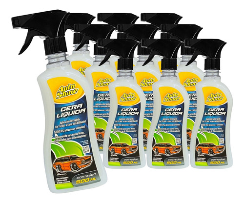 Cera Liquida Bts Spray Autoshine 500ml Kit C/10 Unidades