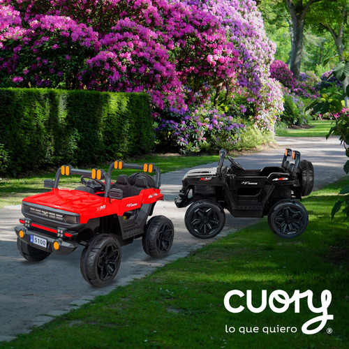 Coche Camioneta Eléctrica Estilo 4x4 Todo Terreno Aux Usb Color Rojo