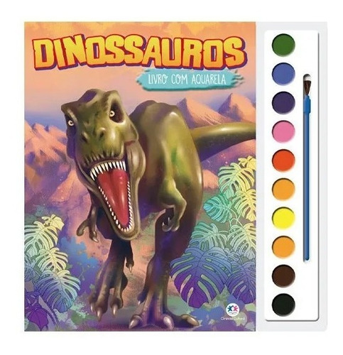 Imagem 1 de 1 de Livro Aquarela Dinossauro Rex Tinta Pincel Cores Infantil