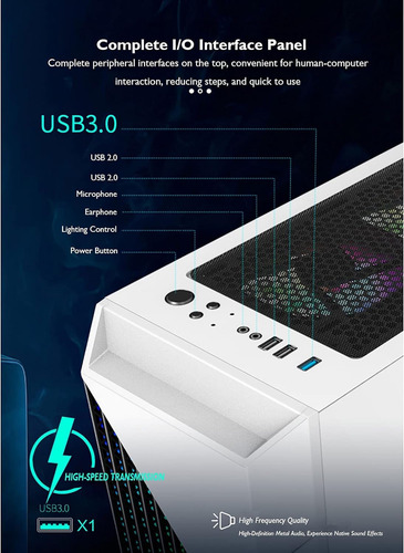 Case Gamer Atx Evesky Mod:sharp World, Verde/blanco Jwk