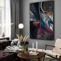 Comprar Cuadros Modernos Decorativos 1,20 X 0,70 Abstracto Gama Azul