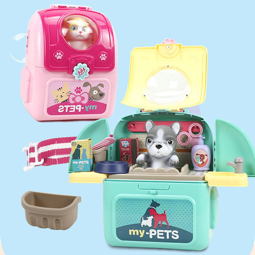 Kit De Mochila Infantil De Simulación Para Mascotas Pink Cat