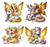 Comprar Imágenes Digitales Hadas Y Unicornios Golden 104232870