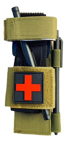 Pouch Porta Torniquete Tactico Profesional Primeros Auxilios Verde Militar