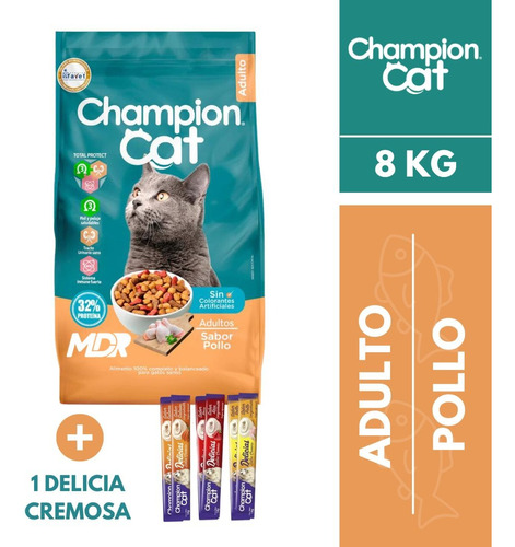 Alimento Champion Cat Adulto Pollo 8kg | Mdr