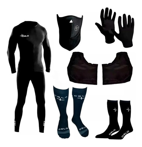 Conjunto Termico Oslo + Cuello + Medias +c Mano+ Guantes Fas