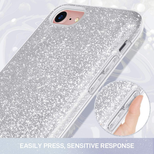 Milprox Glitter Fase Compatible Con iPhone SE 2022, iPhone 8