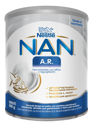 Leche Nan® Ar 400g Tarro Fórmula Infantil