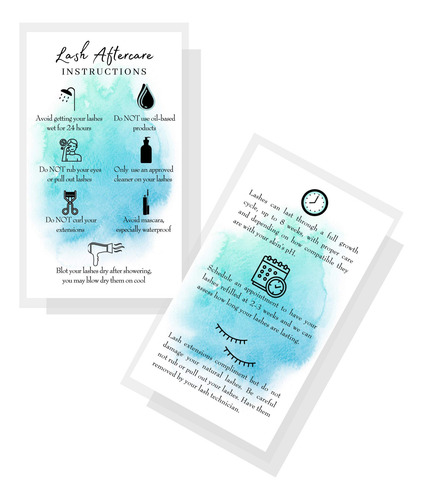 Tarjetas De Instrucciones De Cuidado Posterior De Extensión
