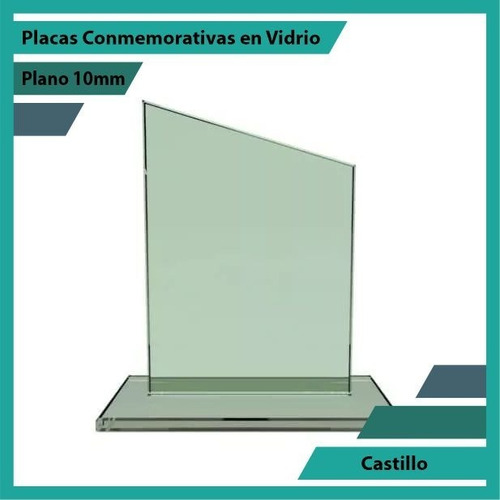 Trofeo En Vidrio Referencia Castillo Pulido Plano 10mm