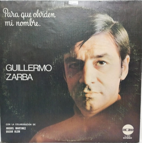 Guillermo Zarba  Para Que Olviden Mi Nombre Lp La Cueva