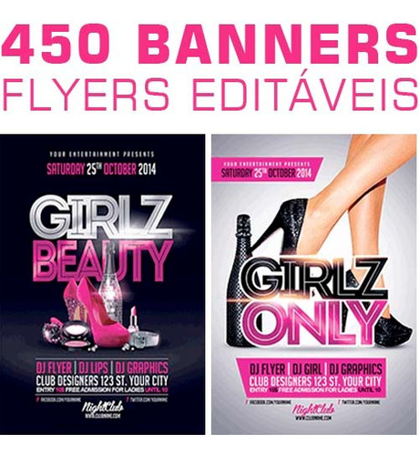 Artes Banners Flyers Editáveis Sublimação 450 Modelos Psd