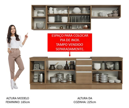 Cocina Completa Glamy Madesa Armá Balcón S Tamp Color Rústico