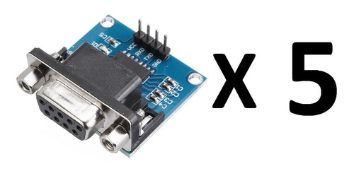 Paquete 5 Pzas Adaptador Serial Db9 Ttl A Rs232 Max3232