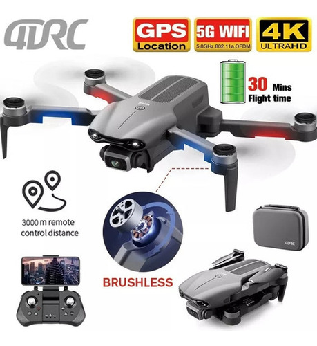 Mini dron 4drc F9 C. 4k Wi-fi M. GPS sin escobillas 5G C/ 3 Bat