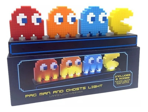 Pac-man Control De Sonido Colorido Luz Nocturna Usb Moderno