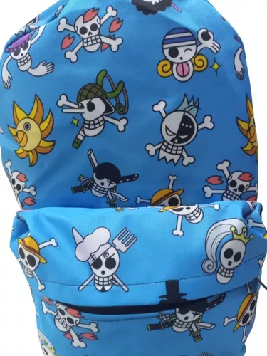 Mochila Escolar Pirata Luffy e CaveiraAnime - Preto