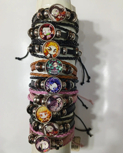 Pulsera Tipo Cuero De Anime Demon Slayer Kimetsu No Yaiba