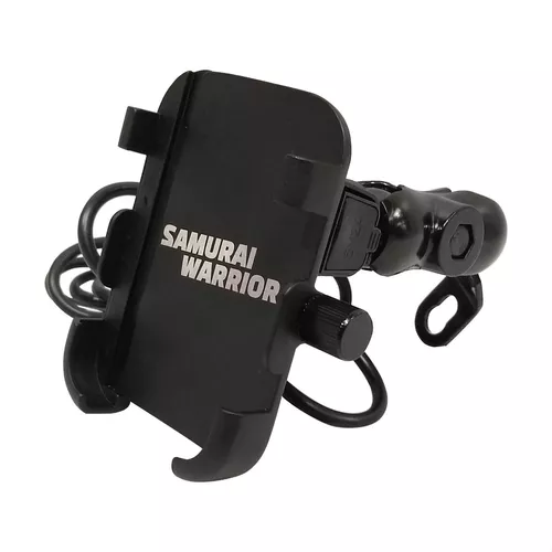 Soporte Celular Gps Moto Cargador Usb Espejo Samurai Yf-e63