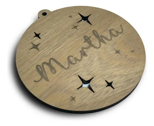 comprar Pack 8 Esferas Navideñas Personalizadas Con Nombre Madera