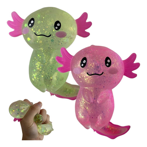 Juguetes De Estrés Glitter Axolotl Toys Squeeze Adorable