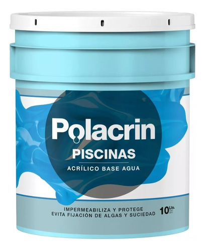 Recubrimiento Polacrin Para Piletas Celeste X 10 Lts