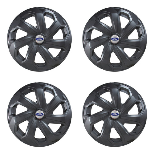 Jogo Calota Esportiva Aro 15 Spider Grafite New Fiesta Focus