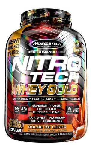 Nitro Tech Gold 2.5kg - Muscletech - 5g Bcaa + 4g Glutamina