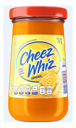 1 Queso Fundido Cheez Whiz Para Untar Tipo Cheddar 235g