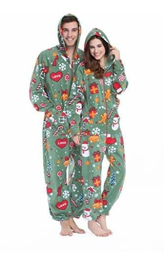 HUAZONG Pijama para hombre pijama unisex pijamas todo en una pieza con capucha para adulto estampado azteca