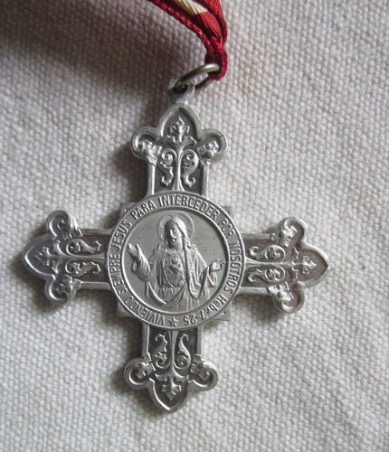 Antigua Medalla Religiosa Corazon Cristo 100 Año Indulgencia