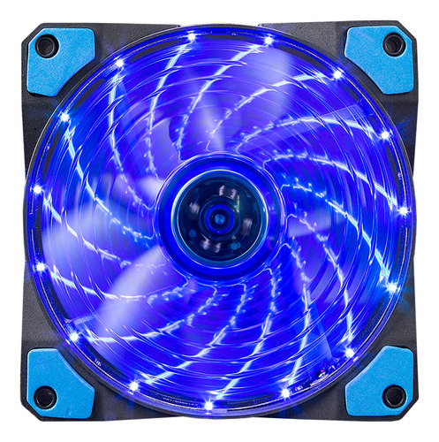 Fan Ventilador Pc 12 X 12 Led Azul Tranza