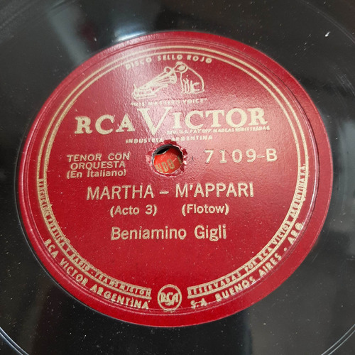 Pasta Beniamino Gigli Rca Victor Tc6